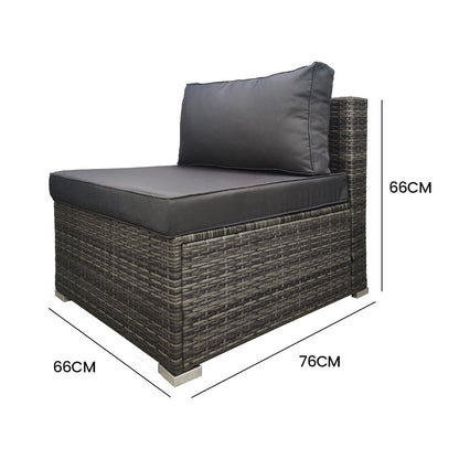 LONDON RATTAN Create Your Own Outdoor Setting - SINGLE SEAT Section - Grey - Cosy Abode