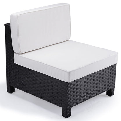 LONDON RATTAN 1pc Sofa Outdoor Furniture Setting - Steel Frame Garden Lounge - Cosy Abode