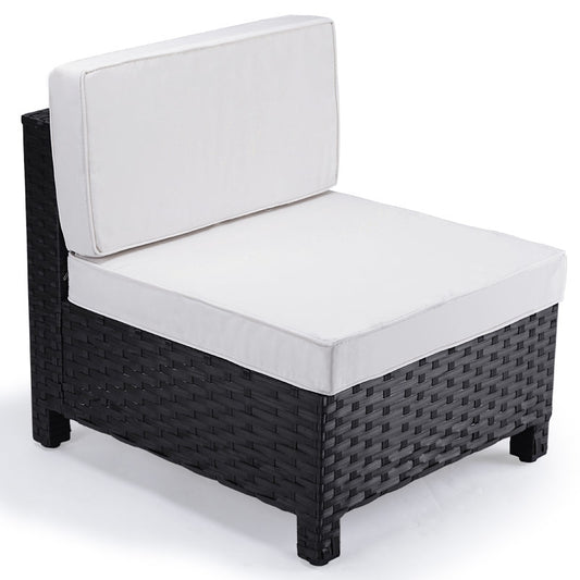 LONDON RATTAN 1pc Sofa Outdoor Furniture Setting - Steel Frame Garden Lounge - Cosy Abode