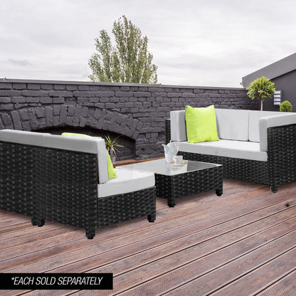 LONDON RATTAN 1pc Sofa Outdoor Furniture Setting - Steel Frame Garden Lounge - Cosy Abode