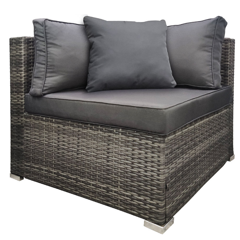 LONDON RATTAN Create Your Own Outdoor Setting - CORNER SEAT Section - Grey - Cosy Abode