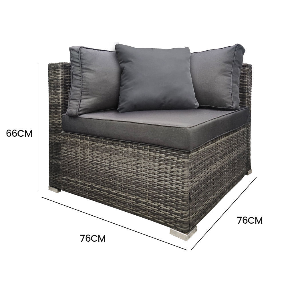 LONDON RATTAN Create Your Own Outdoor Setting - CORNER SEAT Section - Grey - Cosy Abode