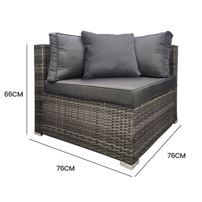 LONDON RATTAN Create Your Own Outdoor Setting - CORNER SEAT Section - Grey - Cosy Abode