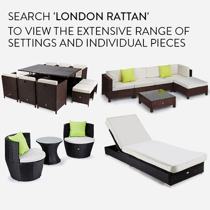 LONDON RATTAN 1pc Sofa Outdoor Furniture Setting -Corner Garden Lounge Chair - Cosy Abode