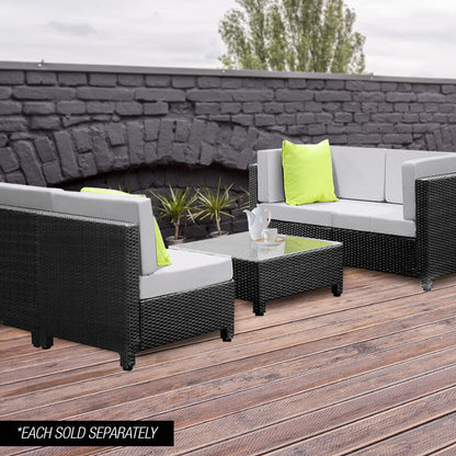 LONDON RATTAN 1pc Sofa Outdoor Furniture Setting -Corner Garden Lounge Chair - Cosy Abode