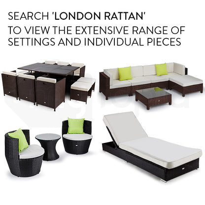 LONDON RATTAN 1pc Coffee Table Outdoor Wicker Sofa Furniture Lounge Garden - Cosy Abode