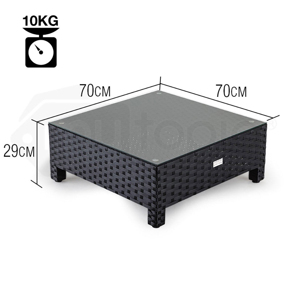 LONDON RATTAN 1pc Coffee Table Outdoor Wicker Sofa Furniture Lounge Garden - Cosy Abode