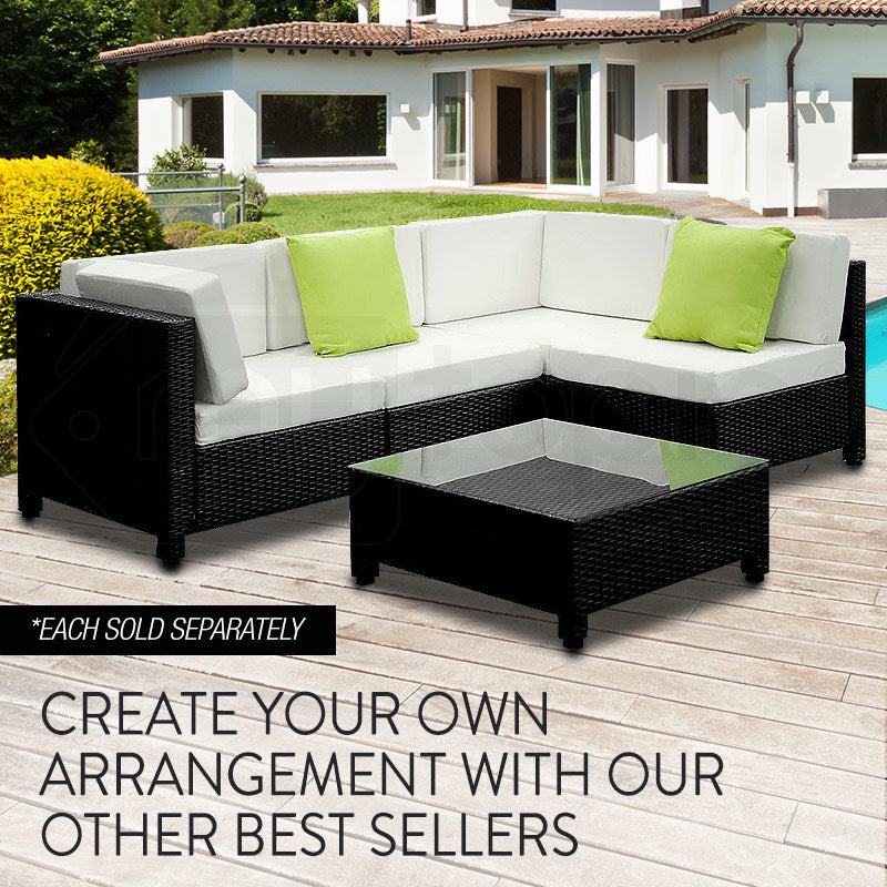 LONDON RATTAN 1pc Coffee Table Outdoor Wicker Sofa Furniture Lounge Garden - Cosy Abode