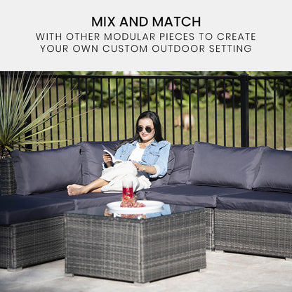 LONDON RATTAN Create Your Own Outdoor Setting - TABLE Section - Grey - Cosy Abode