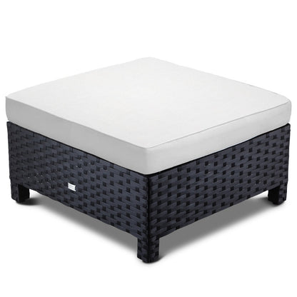 London Rattan Ottoman Outdoor Wicker Furniture Sofa Garden Lounge Foot Stool - Cosy Abode