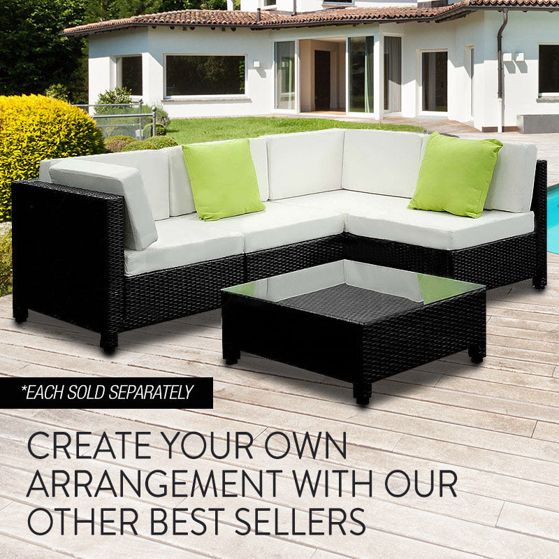London Rattan Ottoman Outdoor Wicker Furniture Sofa Garden Lounge Foot Stool - Cosy Abode