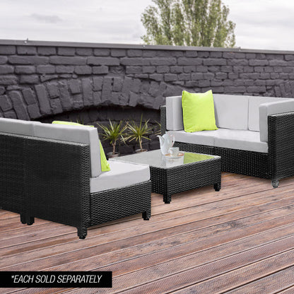 London Rattan Ottoman Outdoor Wicker Furniture Sofa Garden Lounge Foot Stool - Cosy Abode