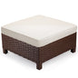 LONDON RATTAN Ottoman Outdoor Wicker Furniture Garden Sofa Lounge Foot Stool - Cosy Abode
