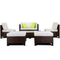 LONDON RATTAN 8pc Outdoor Lounge Furniture Setting Wicker Patio Sofa Set Brown - Cosy Abode