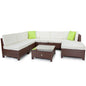 LONDON RATTAN 8pc Outdoor Furniture Wicker Setting Lounge Sofa Set Patio Brown - Cosy Abode