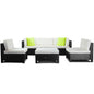 LONDON RATTAN 6pc Outdoor Furniture Setting Sofa Set Wicker Lounge Patio - Cosy Abode