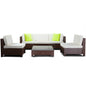 LONDON RATTAN 6pc Outdoor Furniture Setting Wicker Lounge Sofa Set Patio Brown - Cosy Abode