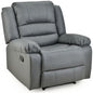 Fortia Luxury Recliner Lounge Chair, Single Faux Leather Armchair, for Home Theatre Cinema, Elderly, Grey - Cosy Abode