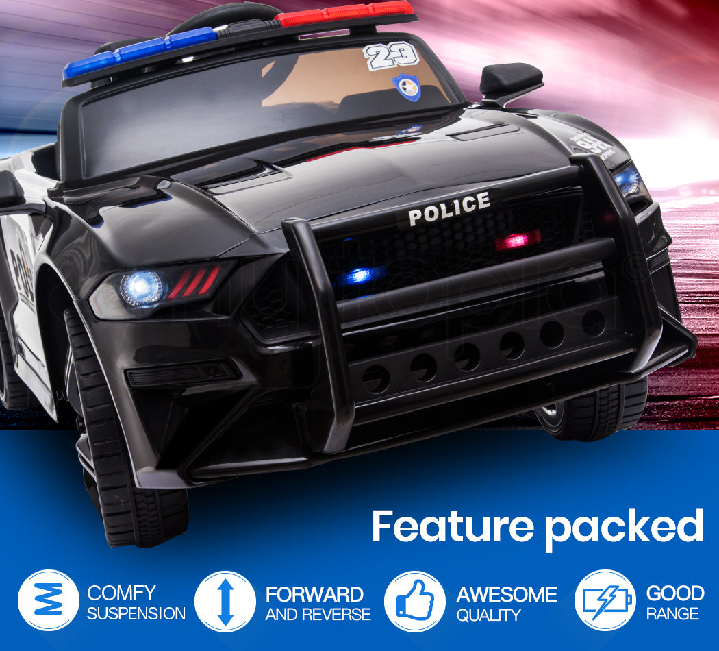 ROVO KIDS Ride-On Car Patrol Electric Battery Powered Toy Black - Cosy Abode