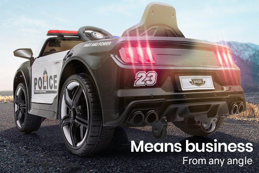 ROVO KIDS Ride-On Car Patrol Electric Battery Powered Toy Black - Cosy Abode