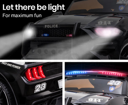 ROVO KIDS Ride-On Car Patrol Electric Battery Powered Toy Black - Cosy Abode