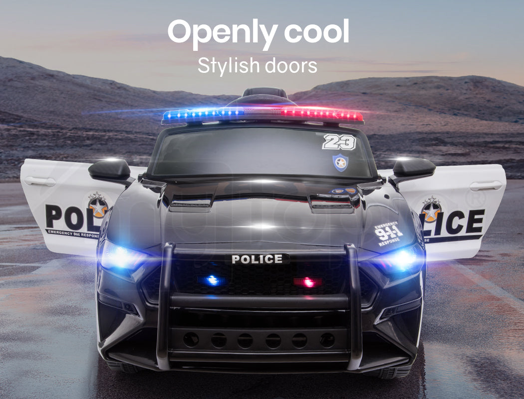 ROVO KIDS Ride-On Car Patrol Electric Battery Powered Toy Black - Cosy Abode