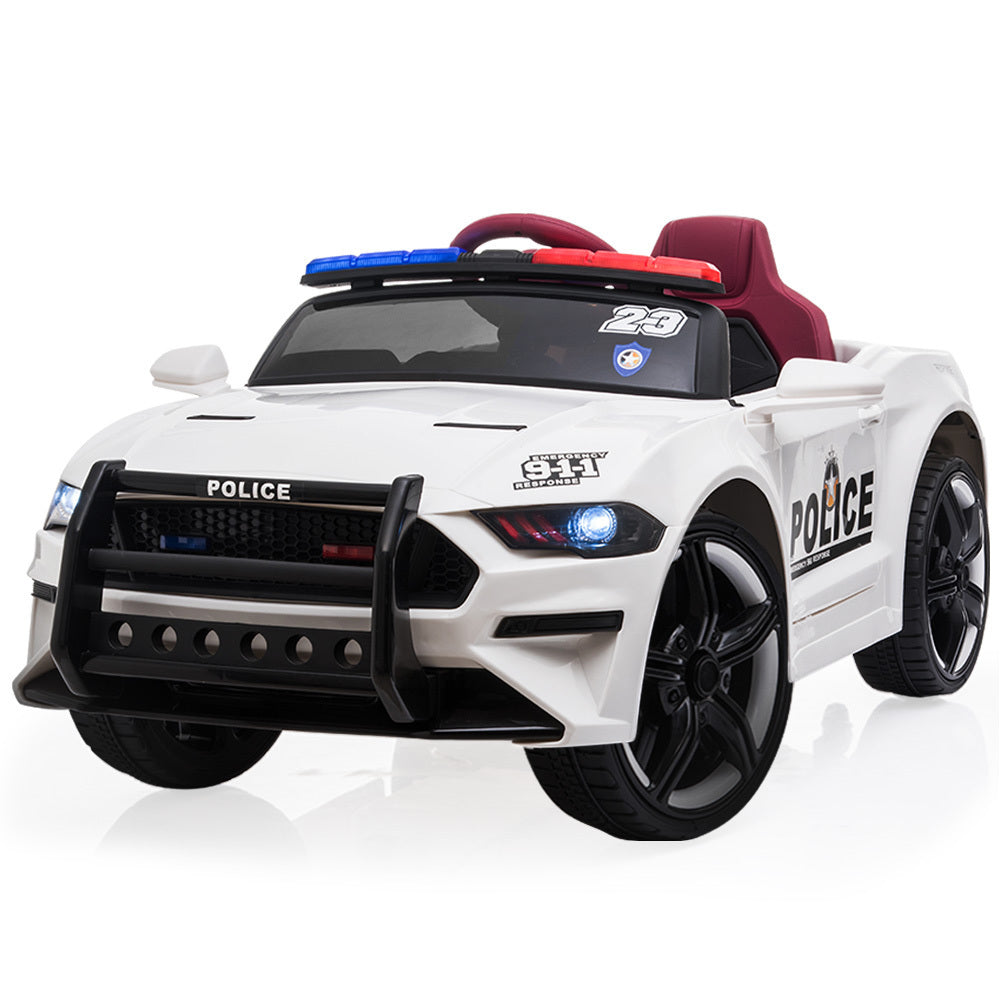 ROVO KIDS Ride-On Car Patrol Electric Battery Powered Toy White - Cosy Abode