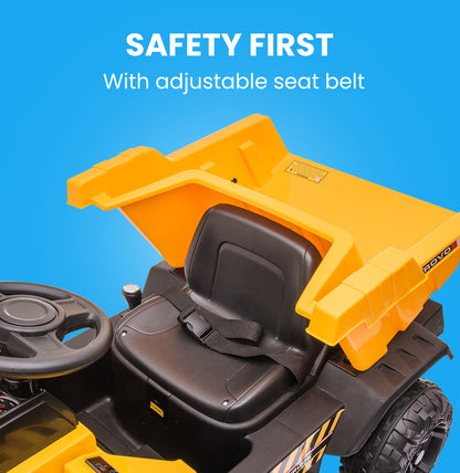 ROVO KIDS Electric Ride On Children's Toy Dump Truck with Bluetooth Music - Yellow - Cosy Abode