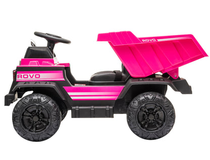 ROVO KIDS Electric Ride On Children's Toy Dump Truck with Bluetooth Music - Pink - Cosy Abode