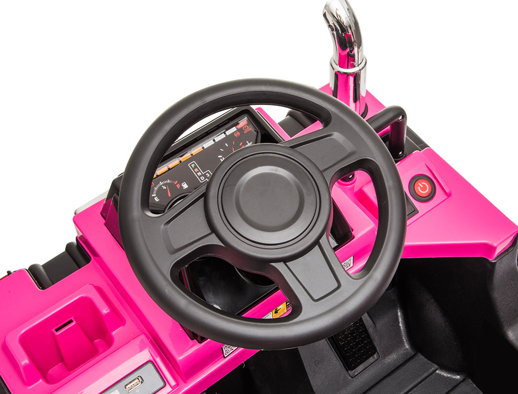 ROVO KIDS Electric Ride On Children's Toy Dump Truck with Bluetooth Music - Pink - Cosy Abode