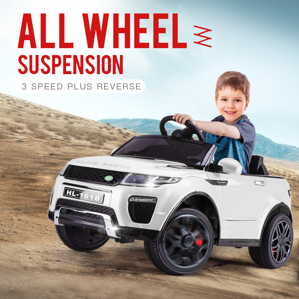 ROVO KIDS Ride-On Car Children Electric Toy w/ Remote Control White 12V - Cosy Abode