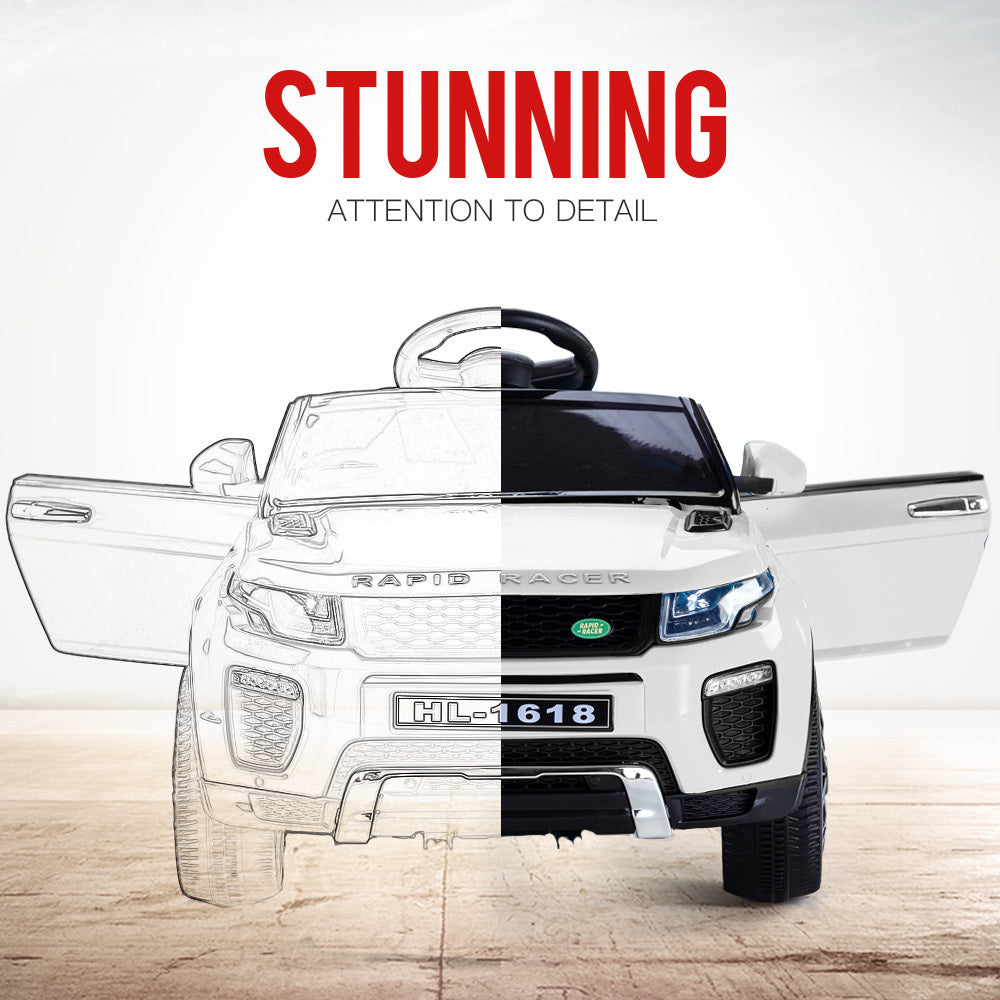 ROVO KIDS Ride-On Car Children Electric Toy w/ Remote Control White 12V - Cosy Abode