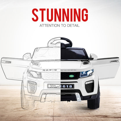 ROVO KIDS Ride-On Car Children Electric Toy w/ Remote Control White 12V - Cosy Abode