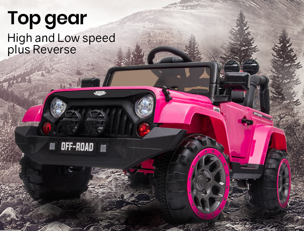 ROVO KIDS Electric Ride On Car 12V 4WD Jeep Inspired Girls Toy Battery Girls - Cosy Abode