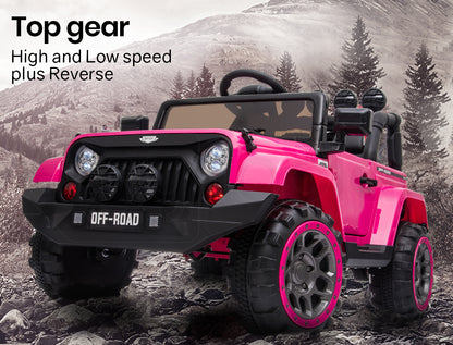 ROVO KIDS Electric Ride On Car 12V 4WD Jeep Inspired Girls Toy Battery Girls - Cosy Abode