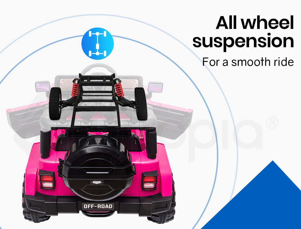ROVO KIDS Electric Ride On Car 12V 4WD Jeep Inspired Girls Toy Battery Girls - Cosy Abode