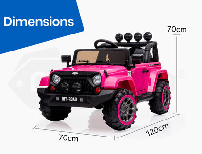 ROVO KIDS Electric Ride On Car 12V 4WD Jeep Inspired Girls Toy Battery Girls - Cosy Abode