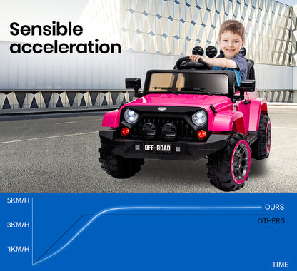 ROVO KIDS Electric Ride On Car 12V 4WD Jeep Inspired Girls Toy Battery Girls - Cosy Abode