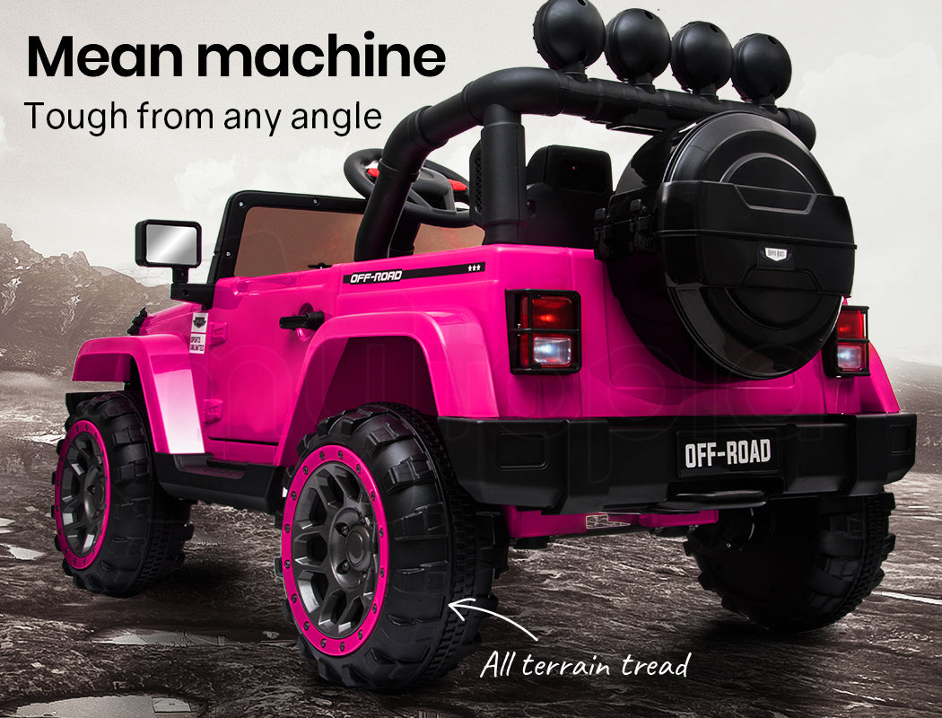 ROVO KIDS Electric Ride On Car 12V 4WD Jeep Inspired Girls Toy Battery Girls - Cosy Abode