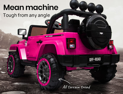 ROVO KIDS Electric Ride On Car 12V 4WD Jeep Inspired Girls Toy Battery Girls - Cosy Abode