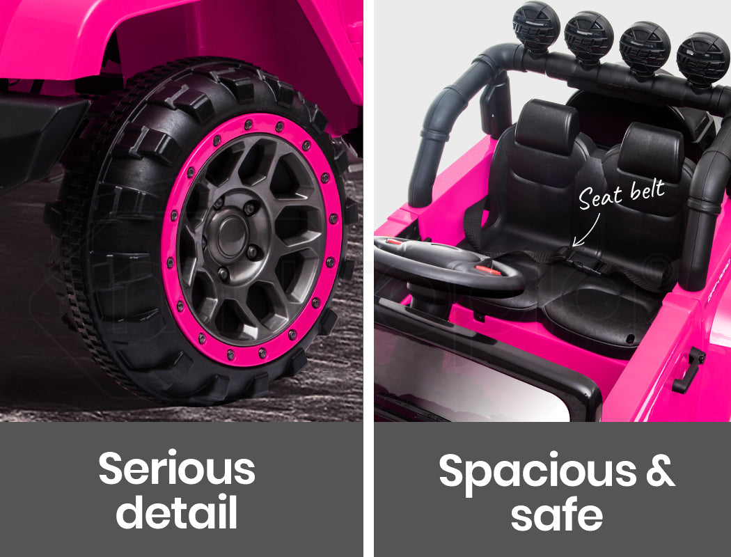 ROVO KIDS Electric Ride On Car 12V 4WD Jeep Inspired Girls Toy Battery Girls - Cosy Abode