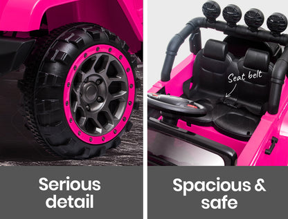 ROVO KIDS Electric Ride On Car 12V 4WD Jeep Inspired Girls Toy Battery Girls - Cosy Abode