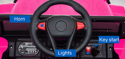 ROVO KIDS Electric Ride On Car 12V 4WD Jeep Inspired Girls Toy Battery Girls - Cosy Abode