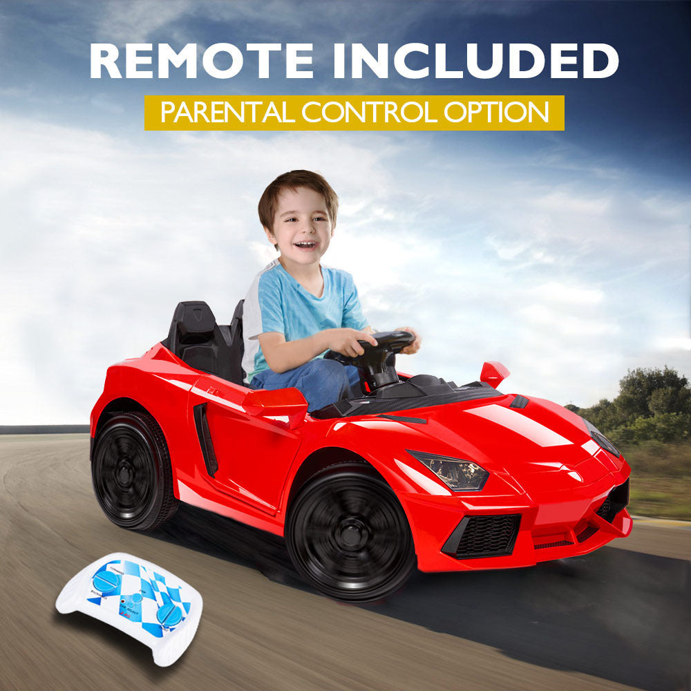 ROVO KIDS Ride-On Car LAMBORGHINI Inspired - Electric Toy Battery Remote Red - Cosy Abode