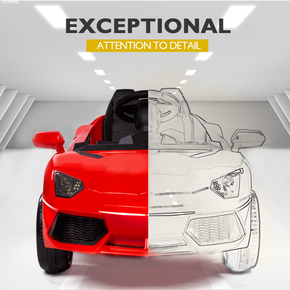ROVO KIDS Ride-On Car LAMBORGHINI Inspired - Electric Toy Battery Remote Red - Cosy Abode