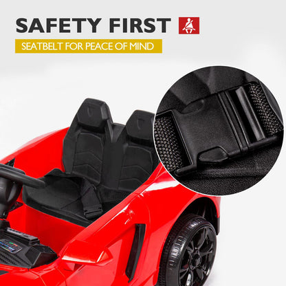 ROVO KIDS Ride-On Car LAMBORGHINI Inspired - Electric Toy Battery Remote Red - Cosy Abode