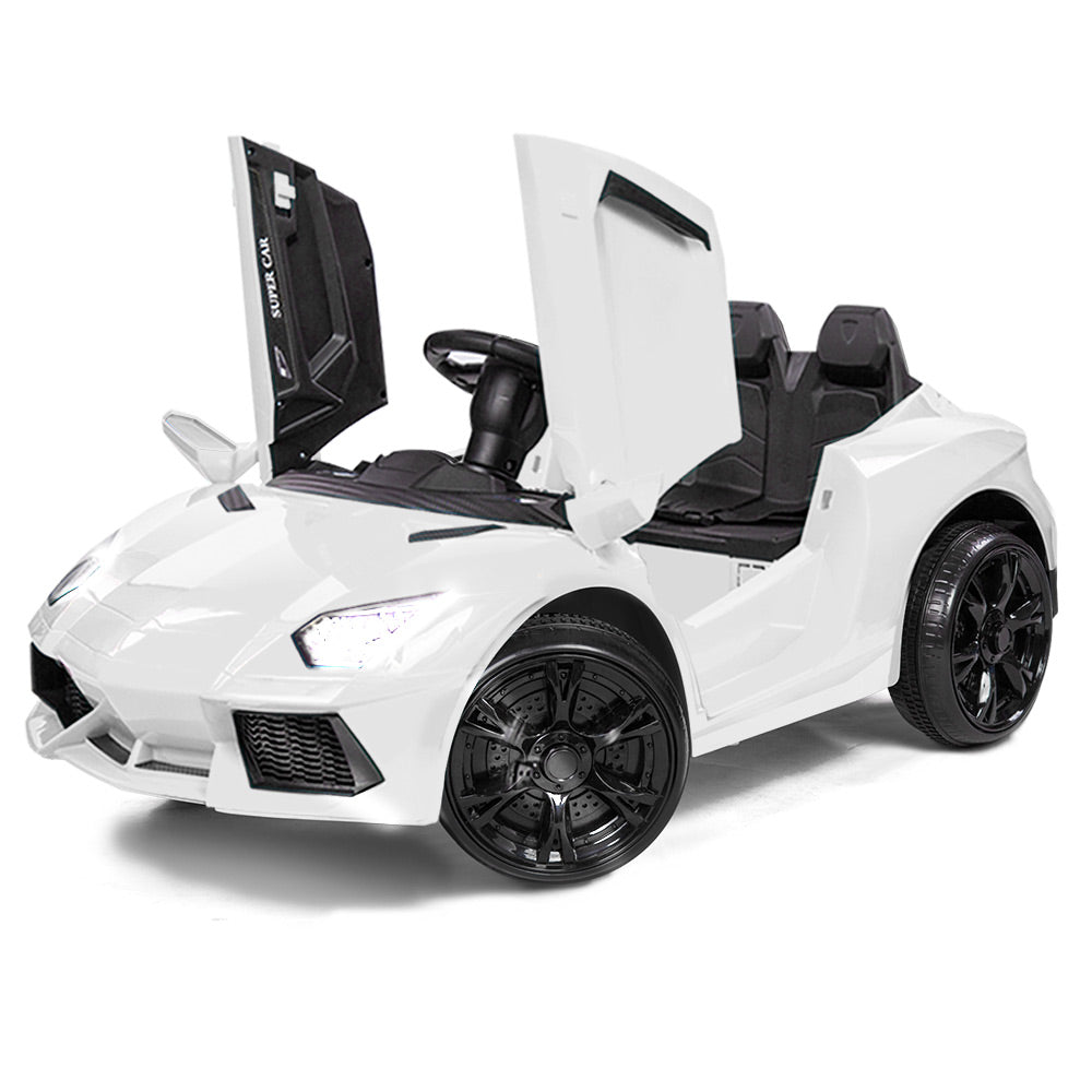 ROVO KIDS Ride-On Car LAMBORGHINI Inspired Electric Toy Battery Remote White - Cosy Abode