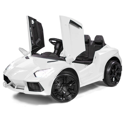 ROVO KIDS Ride-On Car LAMBORGHINI Inspired Electric Toy Battery Remote White - Cosy Abode