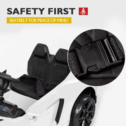 ROVO KIDS Ride-On Car LAMBORGHINI Inspired Electric Toy Battery Remote White - Cosy Abode