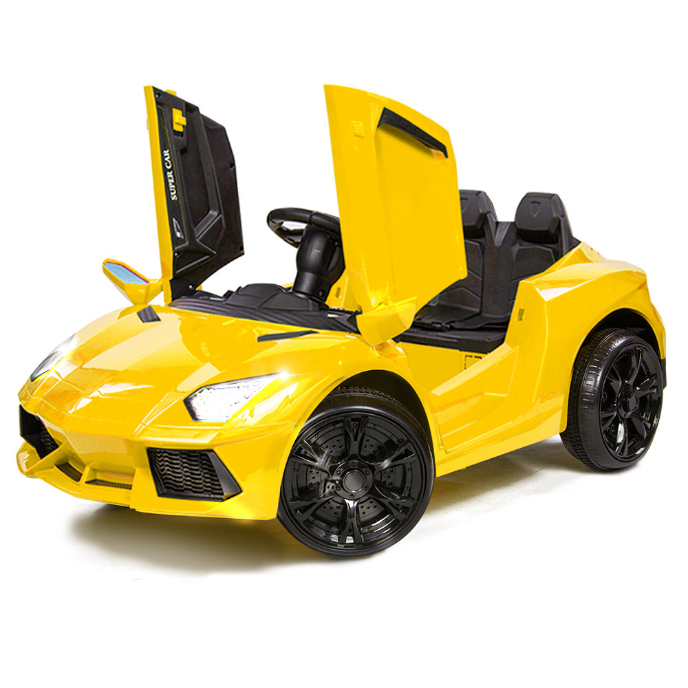 ROVO KIDS Ride-On Car LAMBORGHINI Inspired - Electric Battery Remote Yellow - Cosy Abode